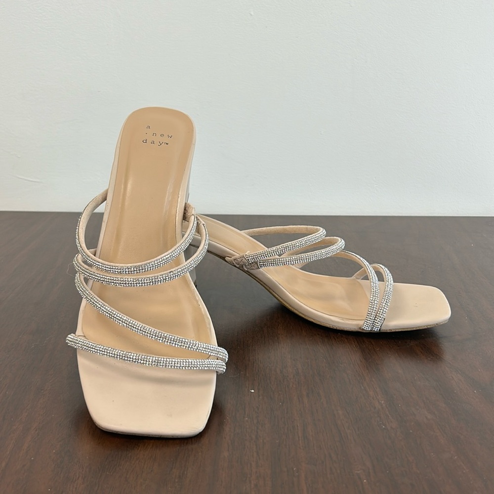 A New Day strappy bling heels | light pink/nude | Size 11